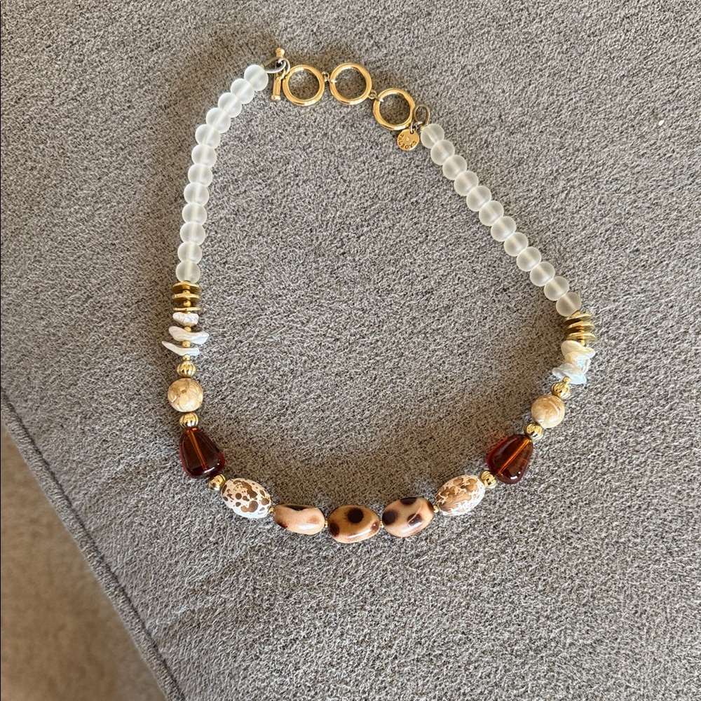 Talbots Frosted and Animal Print Necklace